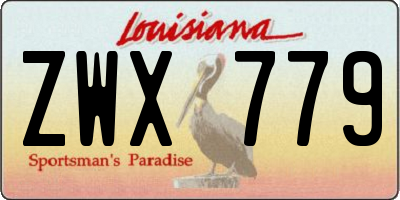 LA license plate ZWX779