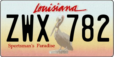 LA license plate ZWX782