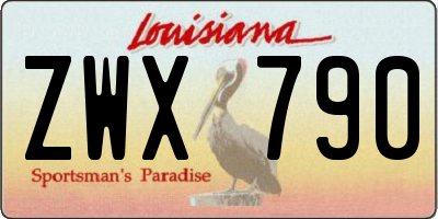 LA license plate ZWX790