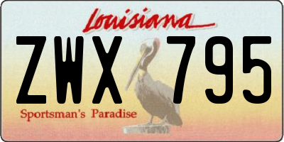 LA license plate ZWX795