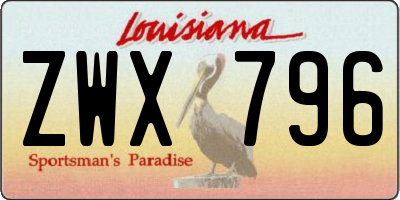 LA license plate ZWX796