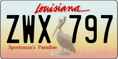 LA license plate ZWX797