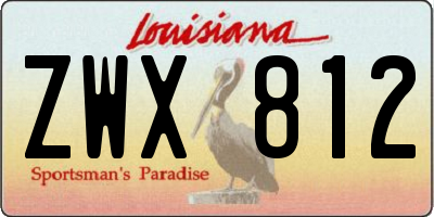 LA license plate ZWX812