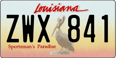 LA license plate ZWX841