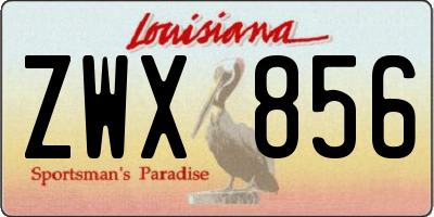 LA license plate ZWX856