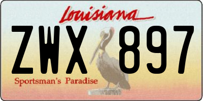 LA license plate ZWX897