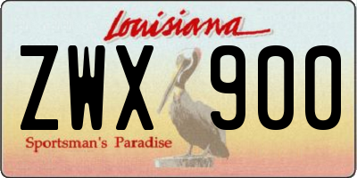 LA license plate ZWX900