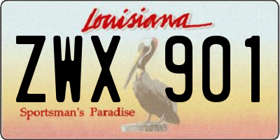 LA license plate ZWX901