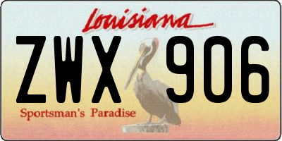 LA license plate ZWX906