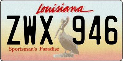 LA license plate ZWX946
