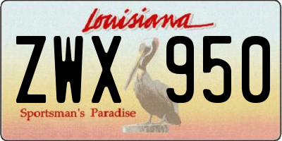 LA license plate ZWX950