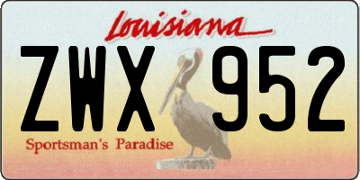 LA license plate ZWX952