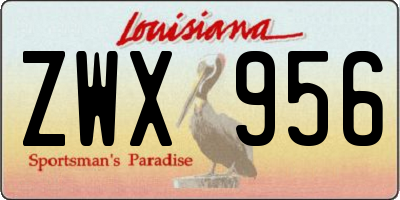 LA license plate ZWX956