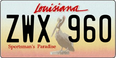 LA license plate ZWX960