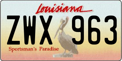 LA license plate ZWX963