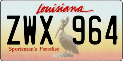 LA license plate ZWX964