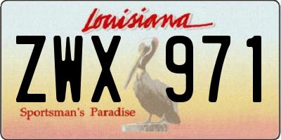 LA license plate ZWX971