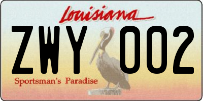 LA license plate ZWY002