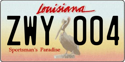 LA license plate ZWY004