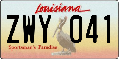 LA license plate ZWY041