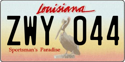 LA license plate ZWY044