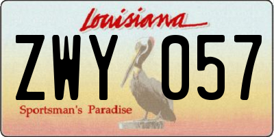 LA license plate ZWY057