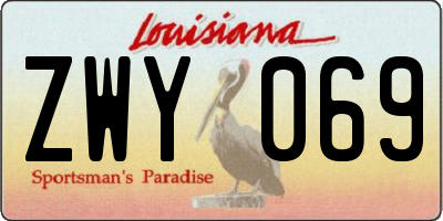 LA license plate ZWY069