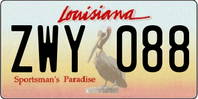 LA license plate ZWY088