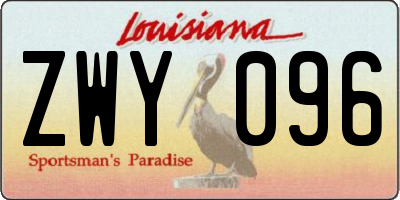 LA license plate ZWY096