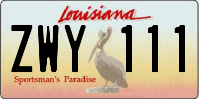 LA license plate ZWY111