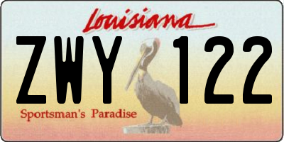 LA license plate ZWY122