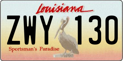 LA license plate ZWY130