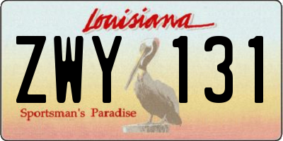 LA license plate ZWY131