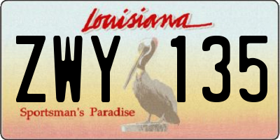 LA license plate ZWY135