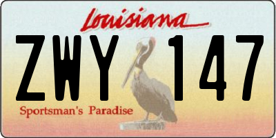 LA license plate ZWY147