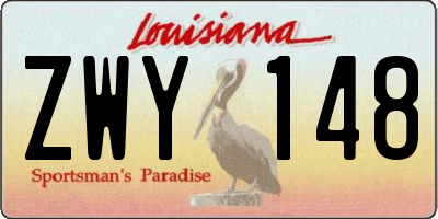 LA license plate ZWY148
