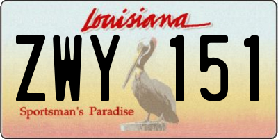 LA license plate ZWY151