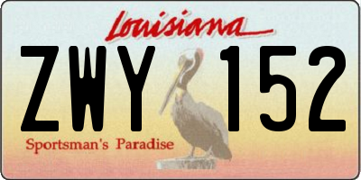 LA license plate ZWY152