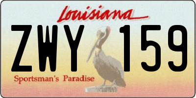 LA license plate ZWY159