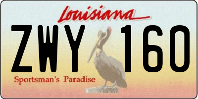 LA license plate ZWY160