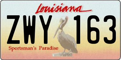 LA license plate ZWY163