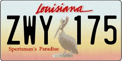 LA license plate ZWY175