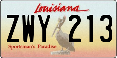 LA license plate ZWY213