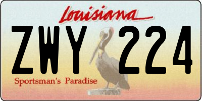 LA license plate ZWY224