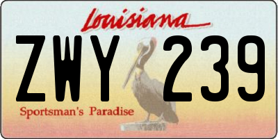 LA license plate ZWY239