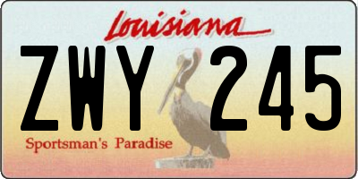 LA license plate ZWY245