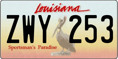 LA license plate ZWY253