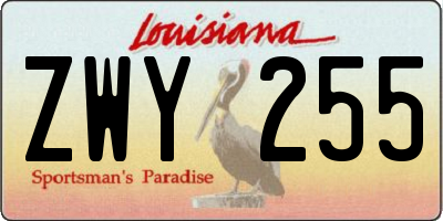 LA license plate ZWY255