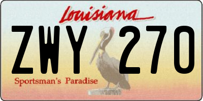 LA license plate ZWY270