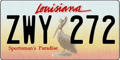 LA license plate ZWY272
